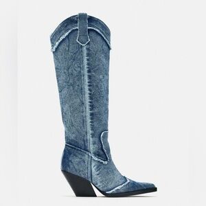 Zara Cowboy Boots Denim